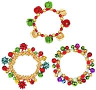 🔔 zitulry christmas jingle bell bracelets - colorful xmas stretch beaded charm bracelet gift, elastic bracelet jewelry for women girls kids party costumes accessories (stackable, set of 3) logo