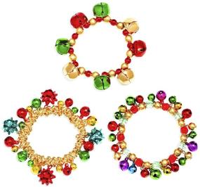 img 4 attached to 🔔 ZITULRY Christmas Jingle Bell Bracelets - Colorful Xmas Stretch Beaded Charm Bracelet Gift, Elastic Bracelet Jewelry for Women Girls Kids Party Costumes Accessories (Stackable, Set of 3)