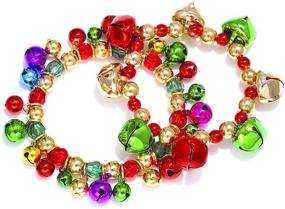 img 1 attached to 🔔 ZITULRY Christmas Jingle Bell Bracelets - Colorful Xmas Stretch Beaded Charm Bracelet Gift, Elastic Bracelet Jewelry for Women Girls Kids Party Costumes Accessories (Stackable, Set of 3)