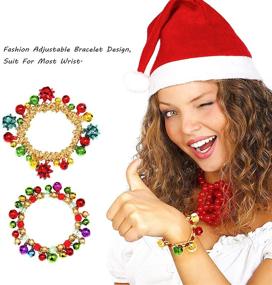 img 2 attached to 🔔 ZITULRY Christmas Jingle Bell Bracelets - Colorful Xmas Stretch Beaded Charm Bracelet Gift, Elastic Bracelet Jewelry for Women Girls Kids Party Costumes Accessories (Stackable, Set of 3)