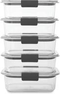 🍱 rubbermaid brilliance bpa-free plastic food storage container, clear - 3.2 cup, medium size, 5-pack логотип