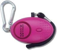 140db hot pink mini loud panic rape attack safety keychain alarm with torch - personal staff security keyring logo