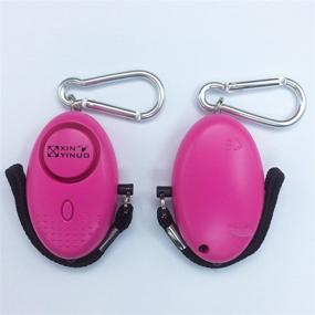 img 3 attached to 140DB Hot Pink Mini Loud Panic Rape Attack Safety Keychain Alarm with Torch - Personal Staff Security Keyring