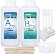 🔮 clear crystal coating kit 19.1oz - epoxy resin for art, craft, jewelry making, river tables, with bonus gloves, measuring cup, wooden sticks, and dropper logo