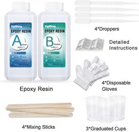 img 3 attached to 🔮 Clear Crystal Coating Kit 19.1oz - Epoxy Resin for Art, Craft, Jewelry Making, River Tables, with Bonus Gloves, Measuring Cup, Wooden Sticks, and Dropper