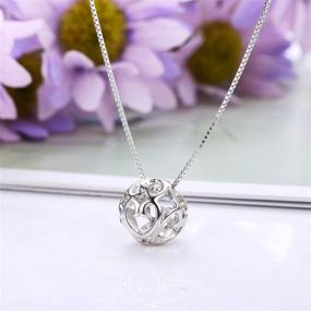 img 1 attached to Minimalist Heart Hole Filigree Necklace for Women - Milacolato 925 Sterling Silver Ball Pendant Necklace in Charm Jewelry Box Chain