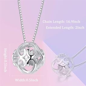 img 3 attached to Minimalist Heart Hole Filigree Necklace for Women - Milacolato 925 Sterling Silver Ball Pendant Necklace in Charm Jewelry Box Chain