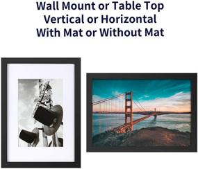 img 2 attached to One Wall Tempered Glass 9x13 Picture Frame: Elegant Black Wood Frame 🖼️ with Mats for 6x9 Photos - Wall & Tabletop Display with Mounting Hardware