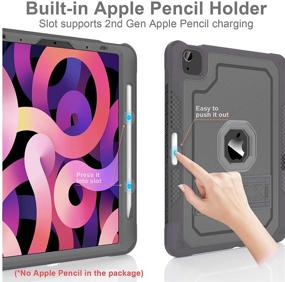 img 3 attached to 📱 Clear Gray ZoneFoker iPad Air 4th Generation Case - Sturdy Slim iPad Cover with Pencil Holder and Stand for iPad 10.9 inch 2020, iPad Pro 11 2021/2020/2018 - Ideal for Teens, Women, Men