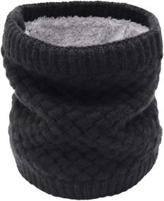 img 4 attached to 🧣 Aiphamy Winter Fleece Knitted Warmer Men's Scarf Accessories