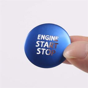 img 1 attached to 🔵 Aluminum Alloy Start Stop Button Switch Sticker Cover for Toyota Tacoma 2016-2021 - Blue Engine Car Accessory