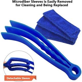 img 3 attached to 🧹 Window Blind Cleaning Tools: 2Pack Duster Brush with 5 Microfiber Sleeves for Window Shutters, Blinds, Air Conditioner Groove Gap Dust Removal