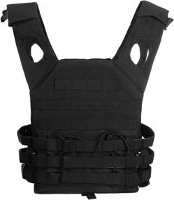 img 3 attached to 🎯 Jipemtra Airsoft Vest for Kids - Outdoor Molle JPC Tactical Vest, Breathable and Adjustable, Game Protective Chest Set, CS Field Training Vest (Black #1)