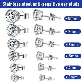img 3 attached to 💙 Stainless Steel Body Piercing Kit: Ear, Nose, and Navel Piercing Tool with 12 Pairs of Stud Earrings Set - Blue