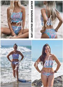 img 3 attached to 👙 Stunning Aleumdr Womens Printed Strapless Swimsuit - Stand Out in Women's Clothing by Aleumdr