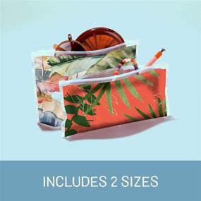 img 1 attached to 👜 Ziploc Reusable Travel Makeup and Accessory Bag Set - Boho Collection | 10 Bags for School or Home Organization - 5 Essential and 5 Skinny