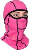 🏂 pink balaclava ski mask - premium winter face mask for men and women, ideal for skiing, snowboarding, running, motorcycling, and cycling, breathable design (1 pack) logo