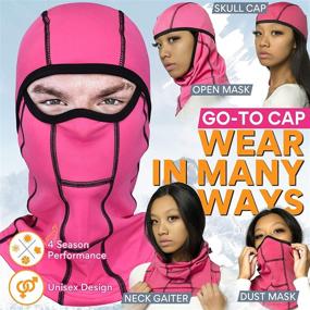 img 3 attached to 🏂 Pink Balaclava Ski Mask - Premium Winter Face Mask for Men and Women, Ideal for Skiing, Snowboarding, Running, Motorcycling, and Cycling, Breathable Design (1 Pack)