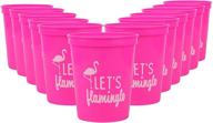 🦩 flamingo party time! get 12 pink or white 16oz stadium cups, perfect for birthdays, bachelorettes, and bridal showers! logo