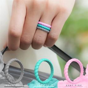 img 2 attached to 💍 Optimized ThunderFit Braided Silicone Wedding Rings for Women