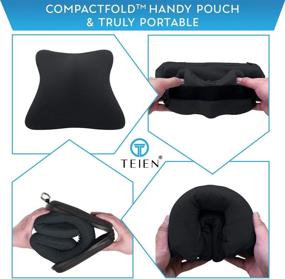 img 1 attached to 🖤 Black Pocket Back Cushion - Ergonomic Pillow for Chairs & Airplane Seats - Memory Foam Lumbar & Coccyx Support - Soft Portable Backrest for Office, Car, Gaming, Travel, Recliner - Enhanced SEO