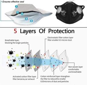 img 1 attached to Reusable Carbon Filter Dust Face Masks for Outdoor Sports - Enhance Performance with Improved SEO