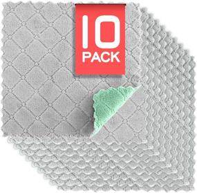 img 4 attached to 🧽 NLAAHCE Kitchen Towels Dish Cloths: Lint-Free, Super Absorbent, and Nonstick Oil Washable - 10-Count/Pack, Gray