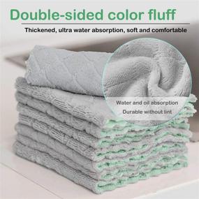 img 3 attached to 🧽 NLAAHCE Kitchen Towels Dish Cloths: Lint-Free, Super Absorbent, and Nonstick Oil Washable - 10-Count/Pack, Gray