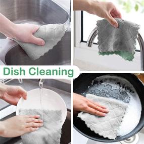 img 1 attached to 🧽 NLAAHCE Kitchen Towels Dish Cloths: Lint-Free, Super Absorbent, and Nonstick Oil Washable - 10-Count/Pack, Gray