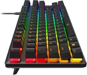 img 1 attached to 🎮 HyperX Alloy Origins Core: Компактная игровая механическая клавиатура без дополнительных клавиш, управление подсветкой и макросами через программное обеспечение, RGB-подсветка, линейные красные переключатели.