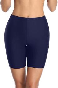 img 4 attached to Holipick Women High Waisted Swim Shorts: Tummy Control Boy Shorts for Stylish and Comfortable Swimsuit Bottoms