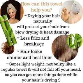 img 1 attached to Zhenali Hair Drying Towel Wrap for Women: 2 Pack Bamboo and Cotton Hair Towel - Naturally Dry and Stylishly Protect Your Hair