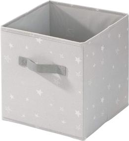 img 3 attached to 📦 Enhanced Gray iDesign Star Small Fabric Storage Cube Bin with Dual Side Handles - Ideal for Closet, Bedroom, Toys, and Nursery