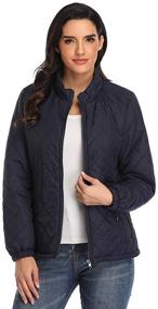 img 1 attached to PEIQI Quilted Jacket Outwear Pockets Women's Clothing for Coats, Jackets & Vests