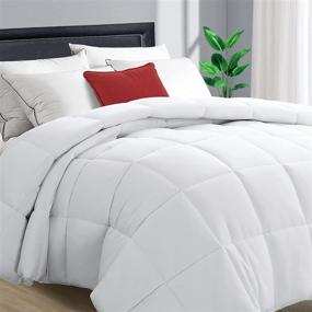 img 4 attached to 🛏️ Morflys All Season Queen Duvet Insert - Down Alternative, Quilted Comforter - Winter Summer Soft and Warm - Fluffy, Breathable, Lightweight - Corner Ties - Machine Washable - White, 88x88 inches