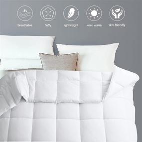 img 3 attached to 🛏️ Morflys All Season Queen Duvet Insert - Down Alternative, Quilted Comforter - Winter Summer Soft and Warm - Fluffy, Breathable, Lightweight - Corner Ties - Machine Washable - White, 88x88 inches