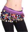 belly dancing waistband multicolor sequins logo