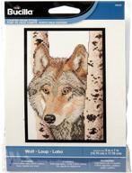 🐺 bucilla counted cross stitch kit: wolf, 5 by 7-inch – perfect for needlework enthusiasts! logo