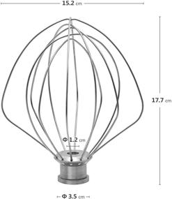 img 3 attached to 🥚 KitchenAid KN256WW 6-Prong Wire Whisk Attachment - 6 Quart Bowl-Lift Stand Mixer Accessory Replacement for Egg Cream, Cakes, Mayonnaise - Stainless Steel Whisk