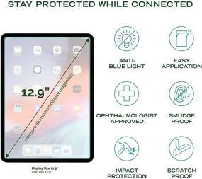 img 3 attached to Blue Light Blocking Screen Protector for iPad 12.9 inch | Anti-UV Eye Protection | Relieve Eye Strain | Premium Full Screen Coverage