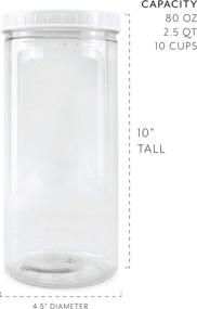 img 2 attached to 📦 Tall BPA-Free PET Plastic Canisters with Lids and Labels (3-Pack, 2.5 quart / 10 cup capacity); 10-inch High Jars Ideal for Food & Home Storage, White Lids, Chalk Labels