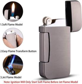 img 3 attached to HUOWA Torch Cigar Lighter - Switchable Soft/Jet Flame, Refillable Butane 🔥 Gas - Ideal Gift for Men, Perfect for Tobacco Pipe & Cigar