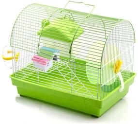 img 2 attached to 🐹 Dwarf Hamster Toys: Complete Set of 6 DIY Accessories for Exercise and Entertainment - Wooden House Hideout, Triangle Platform, Rainbow Bridge, Swing Seesaw - Ideal for Syrian Hamsters, Gerbils, Mice, and Sugar Gliders