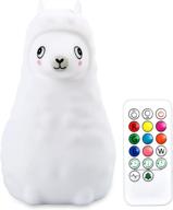 yuede portable cute animal night light - 9-color changing silicone led bedroom night lamp with touch sensor, remote control, and usb rechargeable - perfect infant gifts for baby, kids, adults (alpaca) логотип