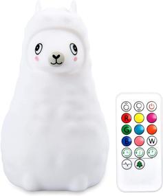 img 4 attached to Yuede Portable Cute Animal Night Light - 9-Color Changing Silicone LED Bedroom Night Lamp with Touch Sensor, Remote Control, and USB Rechargeable - Perfect Infant Gifts for Baby, Kids, Adults (Alpaca)