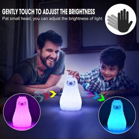 img 1 attached to Yuede Portable Cute Animal Night Light - 9-Color Changing Silicone LED Bedroom Night Lamp with Touch Sensor, Remote Control, and USB Rechargeable - Perfect Infant Gifts for Baby, Kids, Adults (Alpaca)