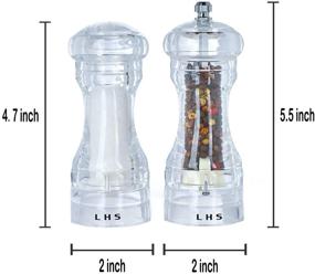 img 1 attached to 🧂 Enhance Your Culinary Experience with the LHS Pepper Mill and Salt Shaker Set - Adjustable Coarseness | Clear Design