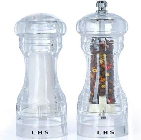 img 4 attached to 🧂 Enhance Your Culinary Experience with the LHS Pepper Mill and Salt Shaker Set - Adjustable Coarseness | Clear Design