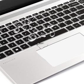 img 2 attached to 🖥️ 2019/2018 HP 14 inch Laptop Keyboard Cover - Silicone Skin for Pavilion x360 14M-BA 14M-CD 14-BF 14-BW 14-cm 14-CF Series - Black/Clear