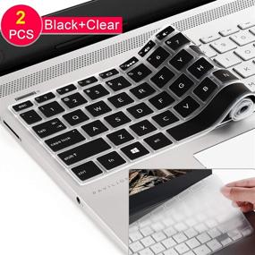 img 4 attached to 🖥️ 2019/2018 HP 14 inch Laptop Keyboard Cover - Silicone Skin for Pavilion x360 14M-BA 14M-CD 14-BF 14-BW 14-cm 14-CF Series - Black/Clear